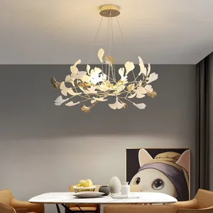 Modern Postmodern Ceramic Leaf Chandelier for Bedroom Living Room & Villa for Hotel Lighting-Wholesale Pendant Lights