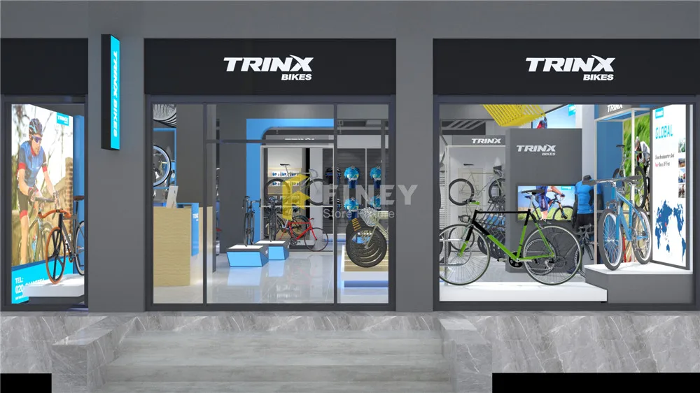 Custom Bike Shop Interior Layout Decoration Metal Wood Bike Repair Shop ...