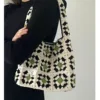 Borsa a spalla stile nonna beige