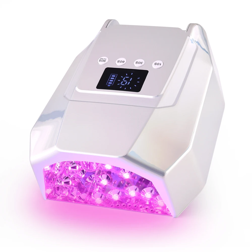 2025 New Design Gradient Color 98W Portable Cordless Pro Cure LED Nail Lamp Professional Low Heat Function for Nail Salon