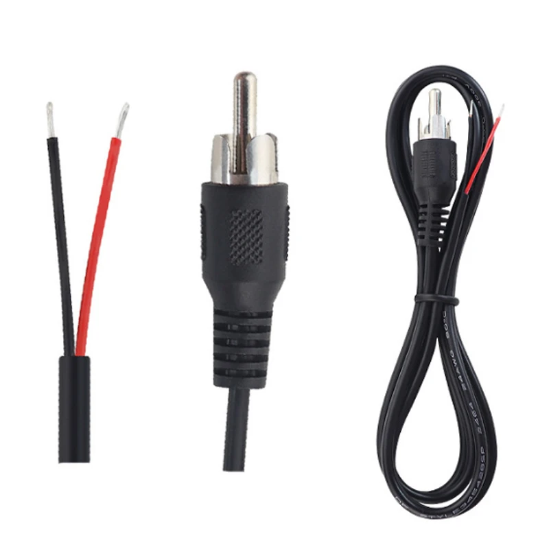 1m Custom Rca Male Plug To Bare Stripped Wire Tinned Ends Cable Buy Speaker Wire Rca Male Plug