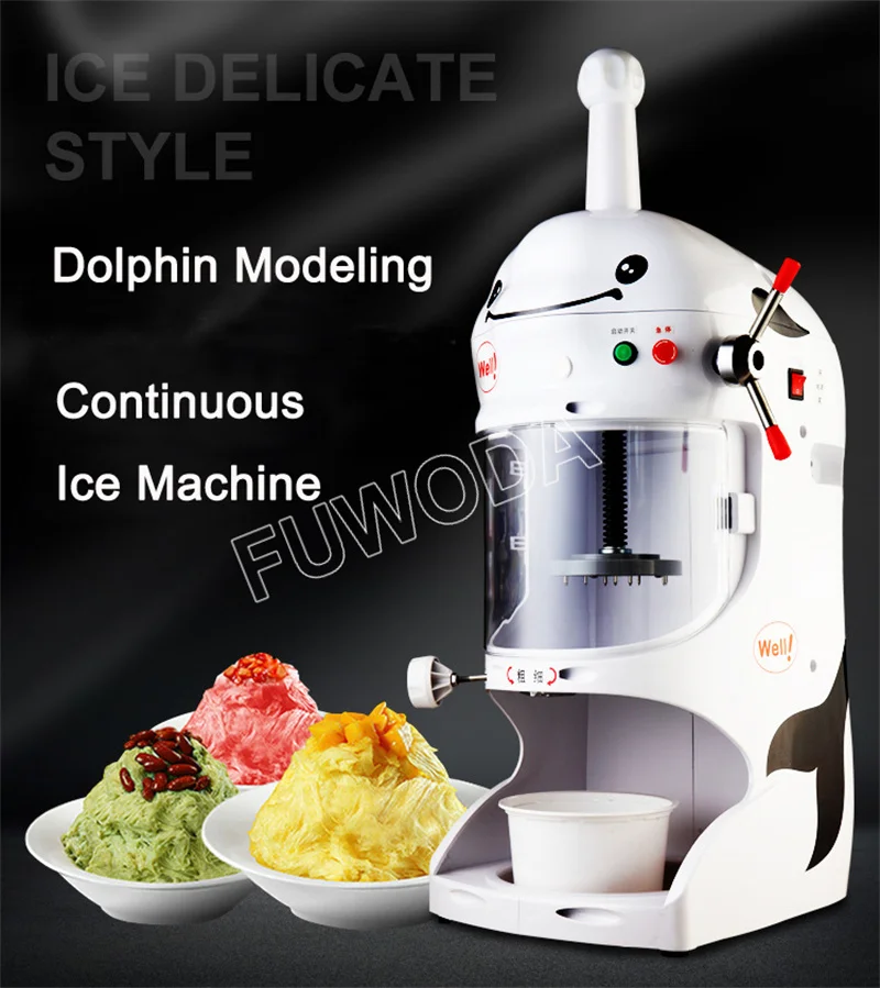 Snow Cone Ice Shaver Planer Machine Maker Electric Block Ice Crusher ...