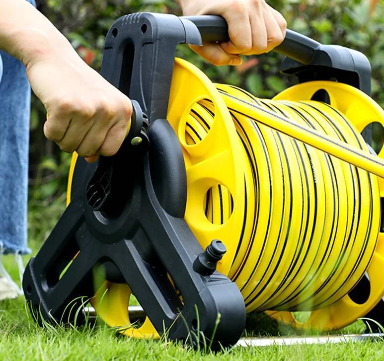 Wall Mountable Garden Tools and Equipment Lightweight Hose Set Mini Watering Garden Hose Reel Set with 7 Pattern Nozzle Hanger