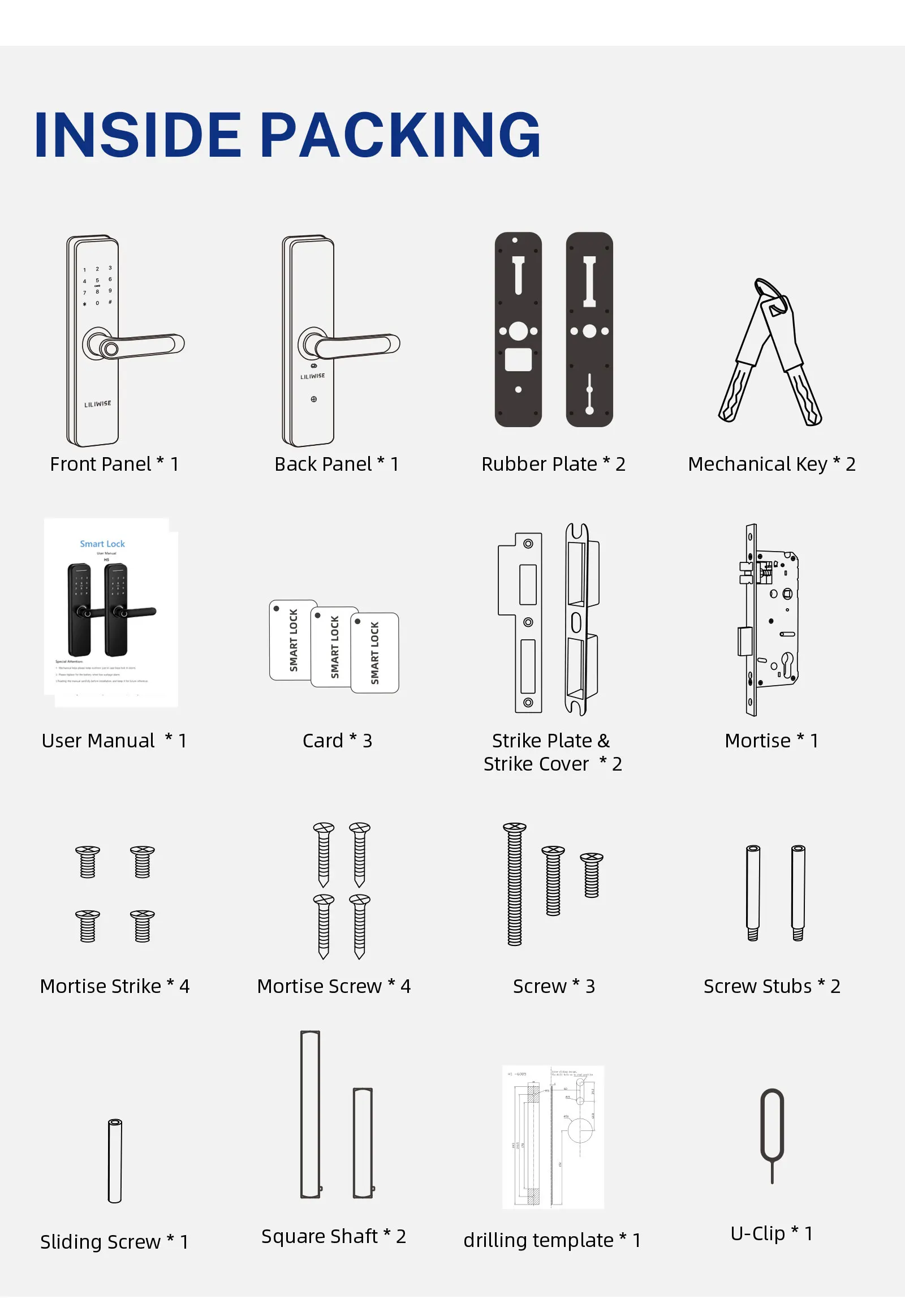 Touch Screen Electric Gate Lock Smart Door Lock with Fingerprint and Tuya App Wifi Control