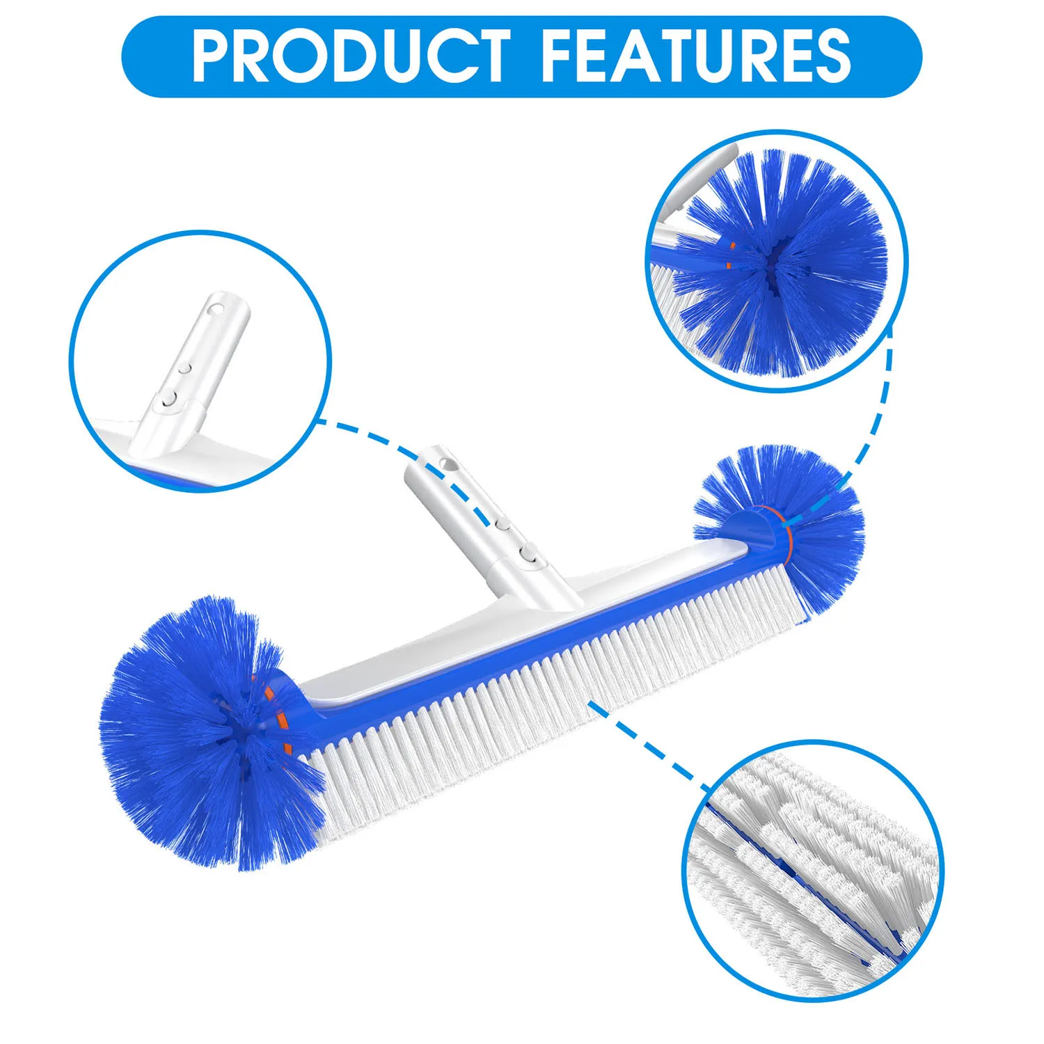 Bn Pool Brush Manufacturer Customizable Heavy Duty Swimming Pool Wall And Tile Brush For