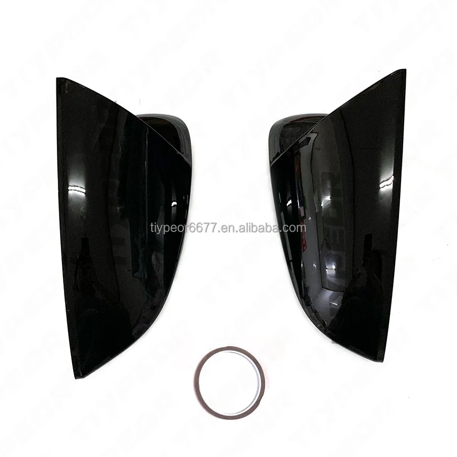 product tiypeor glossy black side rearview mirror cover trim for geely radar 6   auto exterior accessory with horn style-7