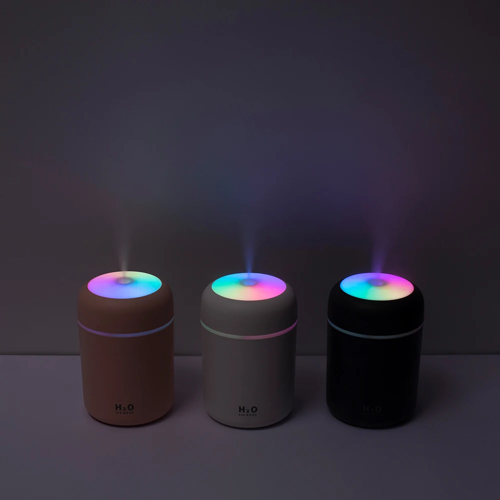 Portable 300ml H2O Humidifier USB Ultrasonic Dazzle Cup Cool Mist Maker Car Mini Air Humidifiers Purifier With Romantic Light