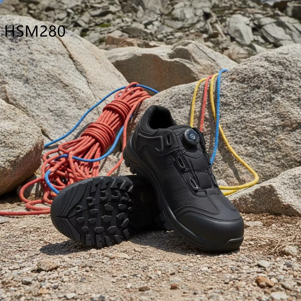 HY,Outdoor Training Cushioning Outsole 4' Hiking Boots Indonesia Popular Otated Button Design Versatile Combat Boots HSM280