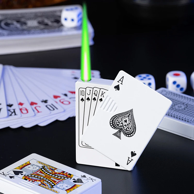 Custom Wholesale Jet Torch Green Flame Poker Cigarette Lighter Metal