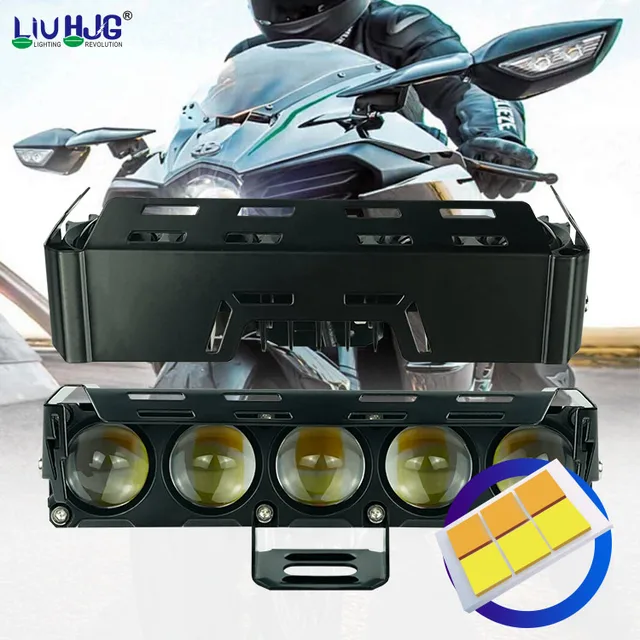 LiuHJG Custom OEM ODM Motorcycle Lighting Accessories Projector Yellow and White LED Fog Driving Light For Car Bike