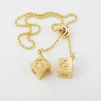 Men's Lucky Dice Costumes Charms Necklace Keychain Jewelry for HAN Solo Cosplay DICE Lucky Charm Sabacc Gold Millennium Falcon