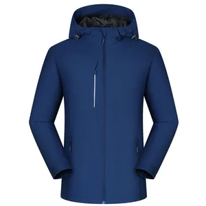 Fleece-lined 100% Polyester Winter Solid Stand Coat Men's Women's Work Clothes Custom Logo Group Outdoor Activities Windproof