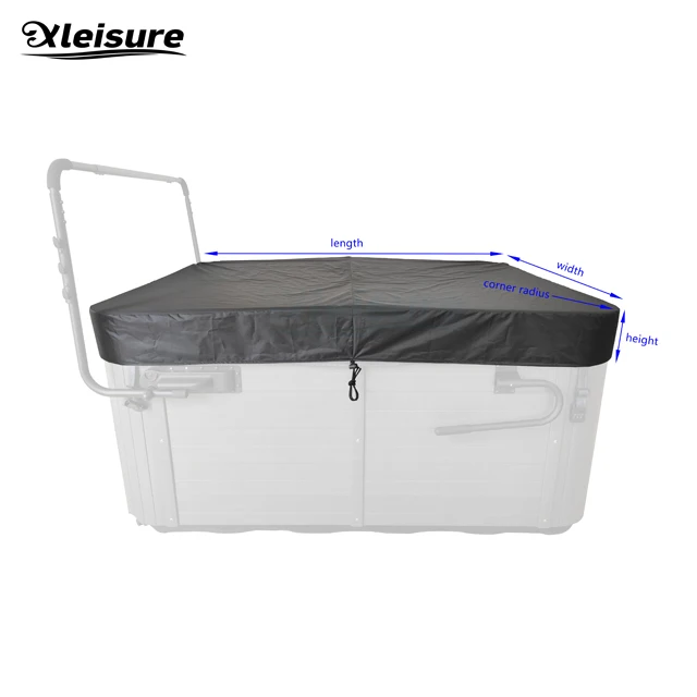 Водонепроницаемая черная квадратная спа-сумка от китайского производителя, ткань Оксфорд, защита для гидромассажной ванны, Европейский дизайн, Пыленепроницаемая для наружного использования