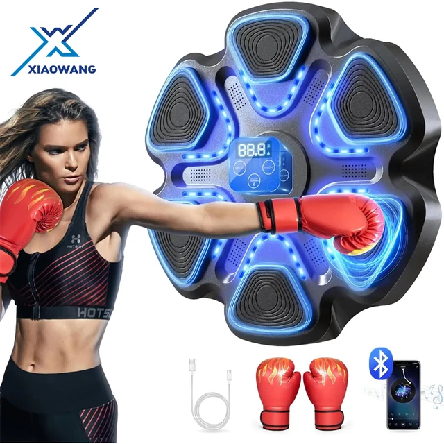 2024 Factory wholesale high quality blue tooth smart electric hit training smart bluetooth mounted music wall boxing machine