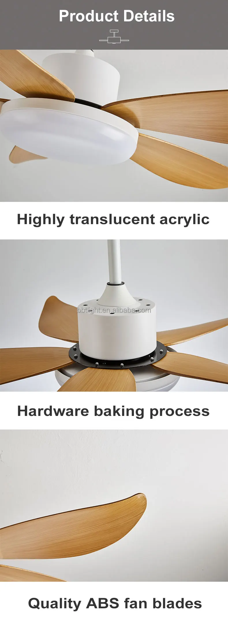 Modern Interior Ceiling Fan With Light Modern 1/2/4 Hours Timer ...