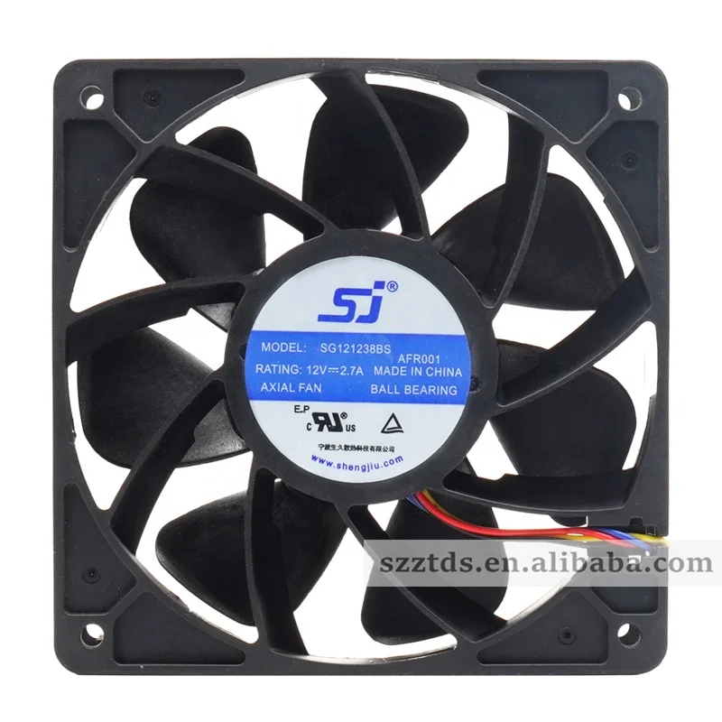 New And Original Sj Sg121238bs 12cm Asic Fans Cooler 4pin 4wires 12038 ...