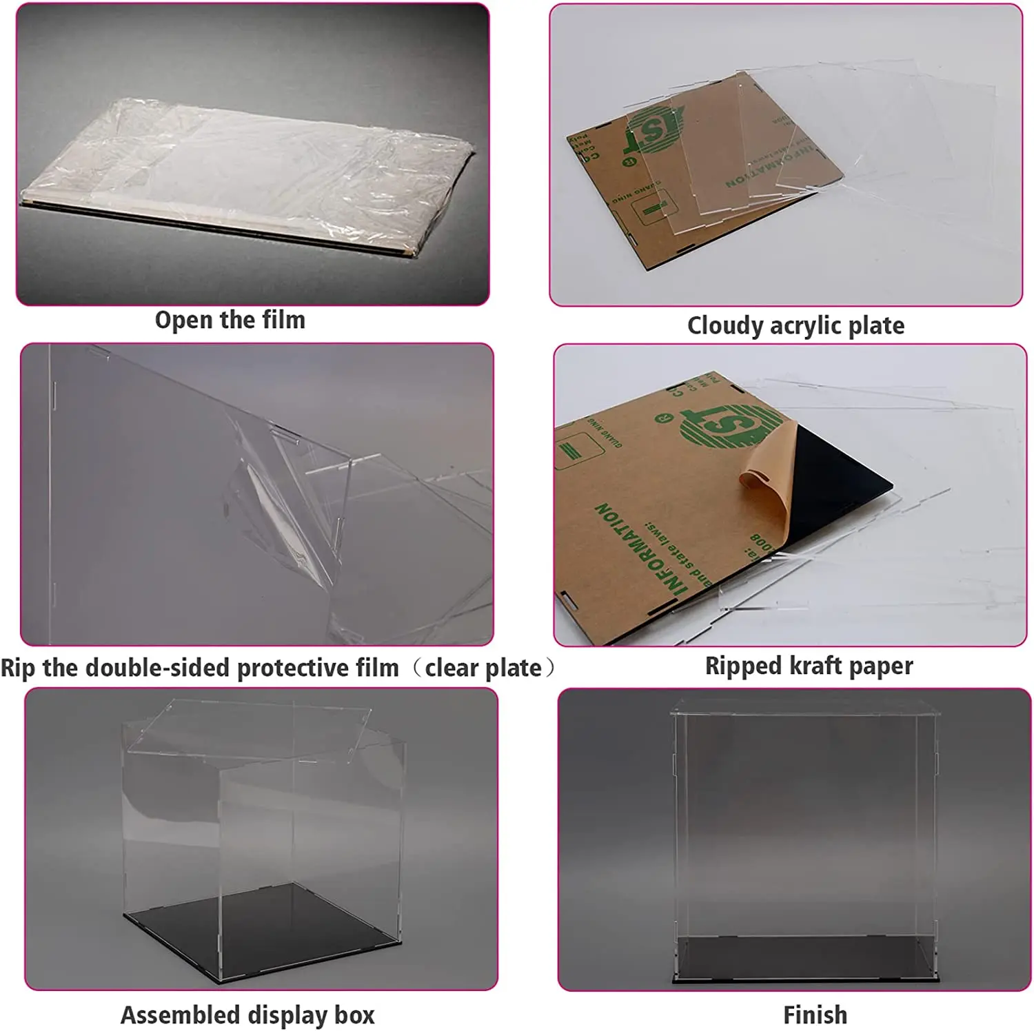 Display Case for Collectibles Assemble Clear Acrylic Box Alternative Glass Case for Display Action Figures Home Storage
