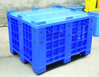 Wholesale Factory Price Heavy Duty Large HDPE Industrial Reusable Rigid Solid Stackable Plastic Pallet Bins for Store Metal Part