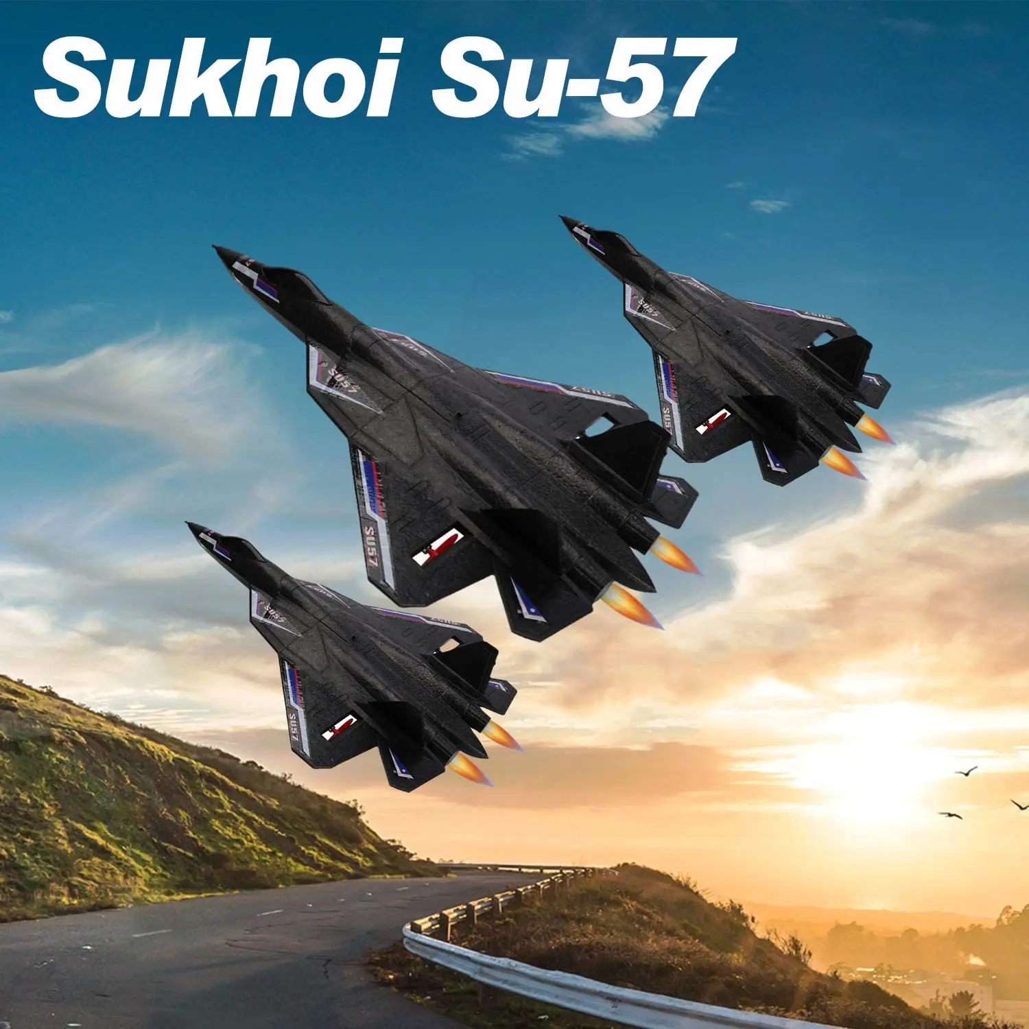 SU57 Model Unbreakable Radio Controlled Warplane Flugzeug Fixed Wing Foam Glider RC Plane Hand Throwing With Charger Included