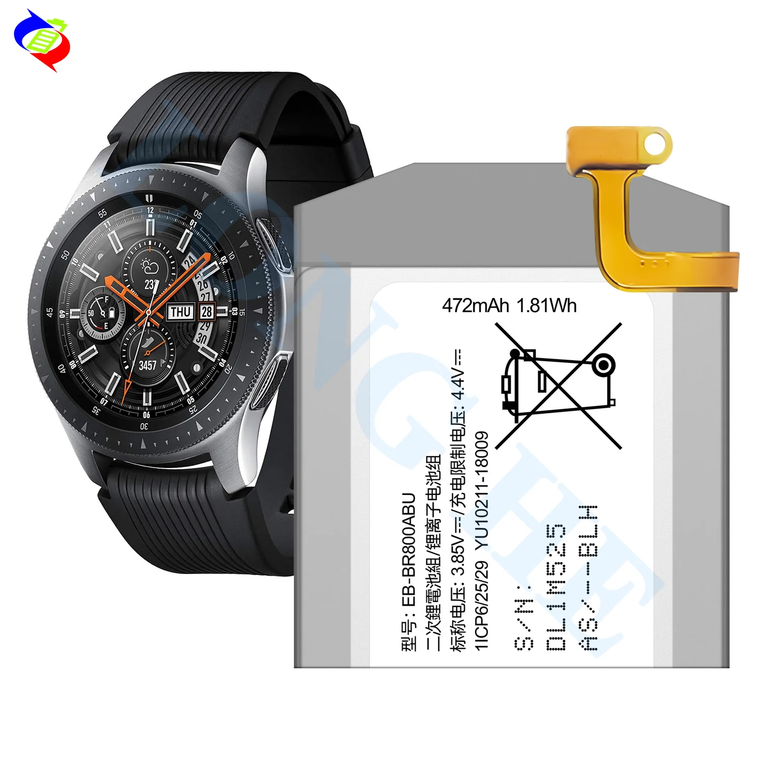 EB-BR800ABU for Samsung Gear S4 SM-R800 SM-R805 SM-R810 46mm Smart-Watch  Replacement Battery 472mAh