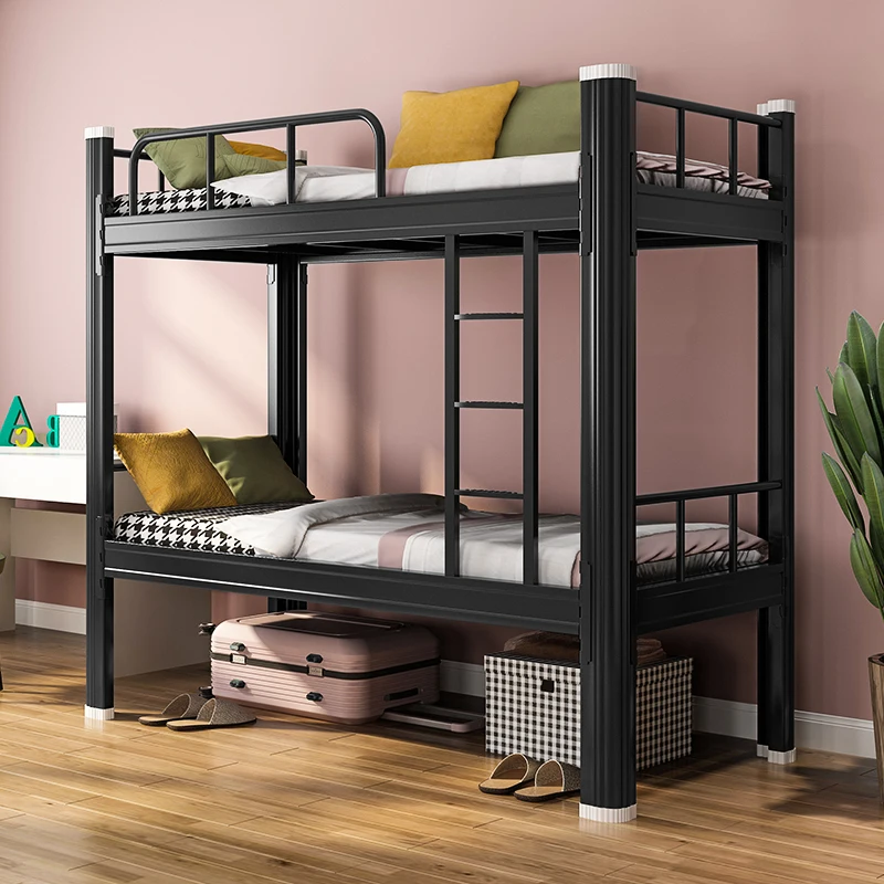 Durable Metal Bunk Bed Frame with Stairs for School Dormitory
