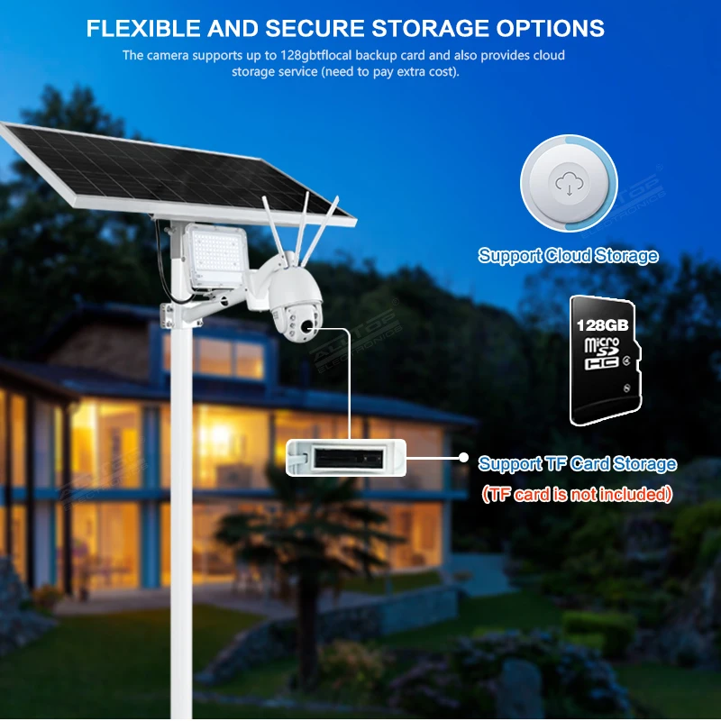 ALLTOP новый дизайн 1080P wifi cctv наружный Солнечный прожектор с камерой