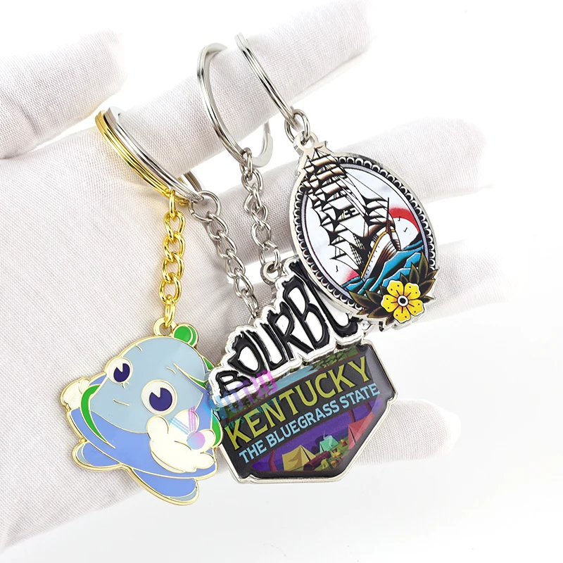 Chaveiro Metálico Personalizado de Desenho Animado Fofo e Estilo Anime, Lembranças Promocionais de Negócios, Presentes Personalizados, Chaveiro de Luxo em Esmalte 3D