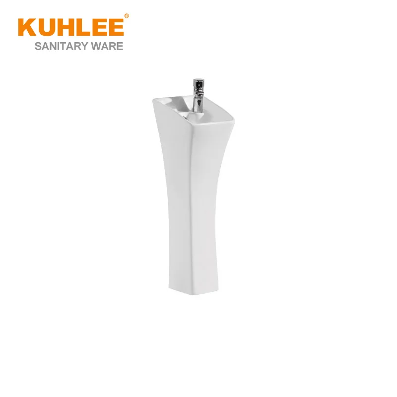 Save Space Mini Basin Freestanding Pedestal Sink Ceramic Lavabo Floor Standing Basin For Small Bathroom