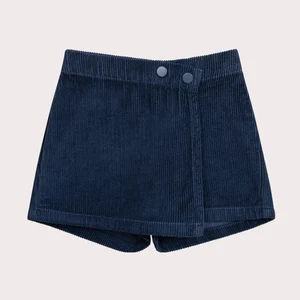 OEM ODM Private Label 100% Cotton Corduroy Anti-wrinkle Youth Teen Kids Boys Casual Asymmetrical Front Snap Buttons Shorts