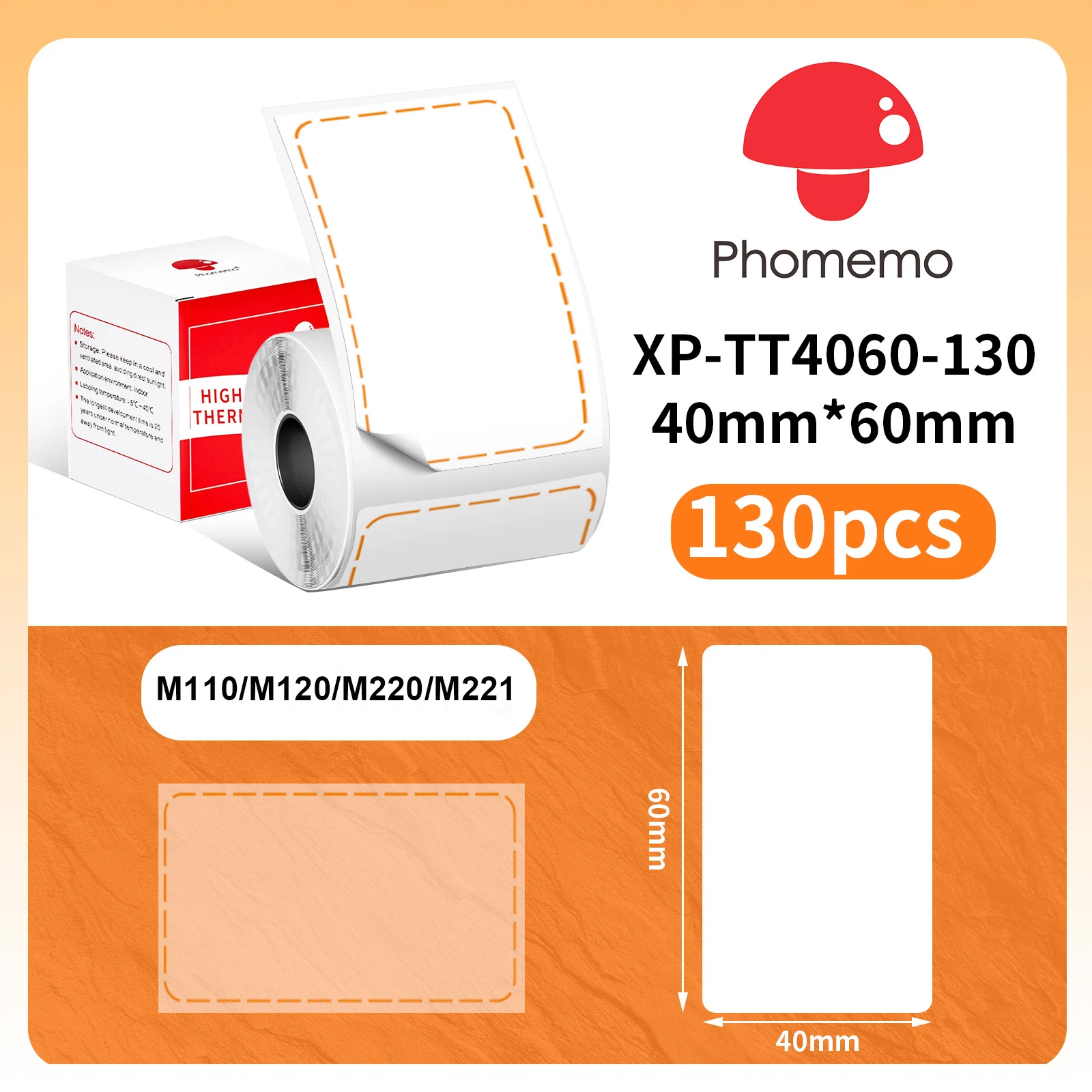 Phomemo Sticker Label M110/M221/M220/M120/M200/M110S Thermal Label- Black on Green 1.57