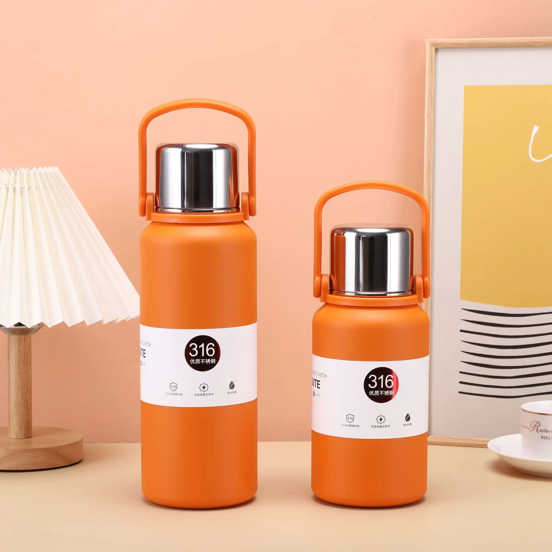 316 Stainless Steel Large Capacity Sports Kettle Bottle Iron Flask