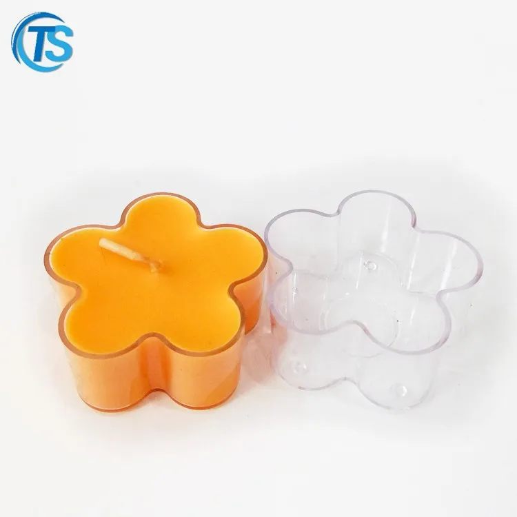 Home Decoration Flower Shaped Tealight Cups Plastic Candle Holders