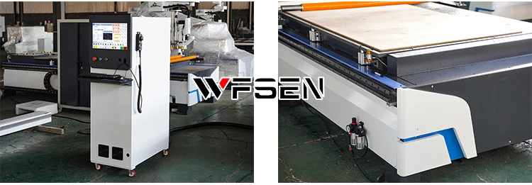 WFSEN Two Head Four Side Wood Saw Wood Door Panel Atc Cnc Router with Saw Blade