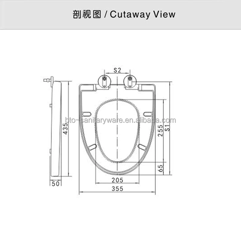 BTO High Quality Quick Release WC European Soft Closing UF Ceramic Toilet Seat