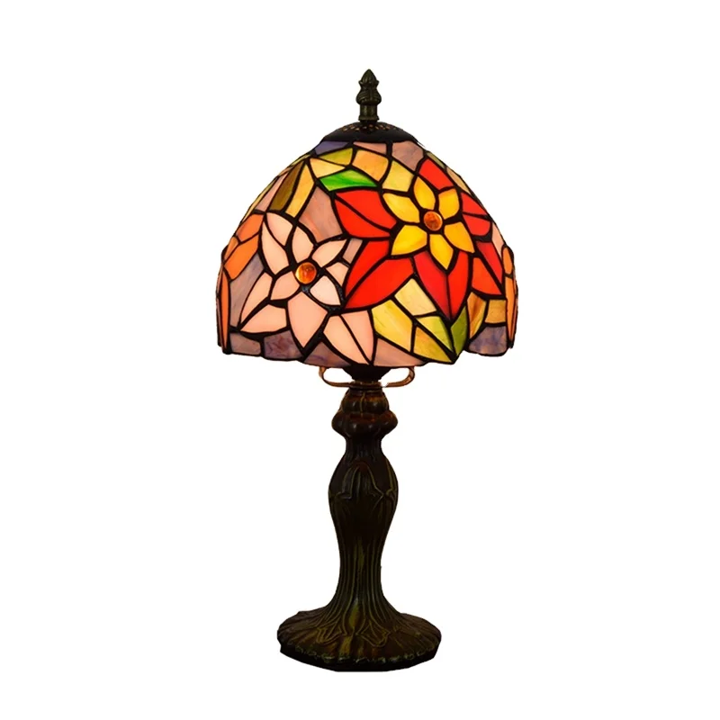 Vintage Usa Shape Shade Antique with Tiffany Tiffany-Style Warehouse Bedside Tiffany Style Stained Glass