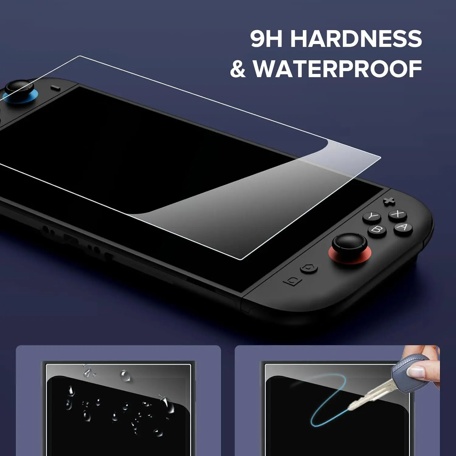 product laudtec hardness tempered glass screen protectors for nintendo switch 2 gaming console tempered film set-6