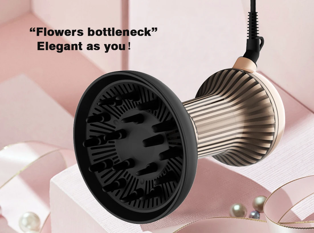 Custom Ceramic Diffon Diffuser Hair Dryer Professional Hair Styling Tools Mini Negative Ion Natural Curls Hair Dryer Diffuser