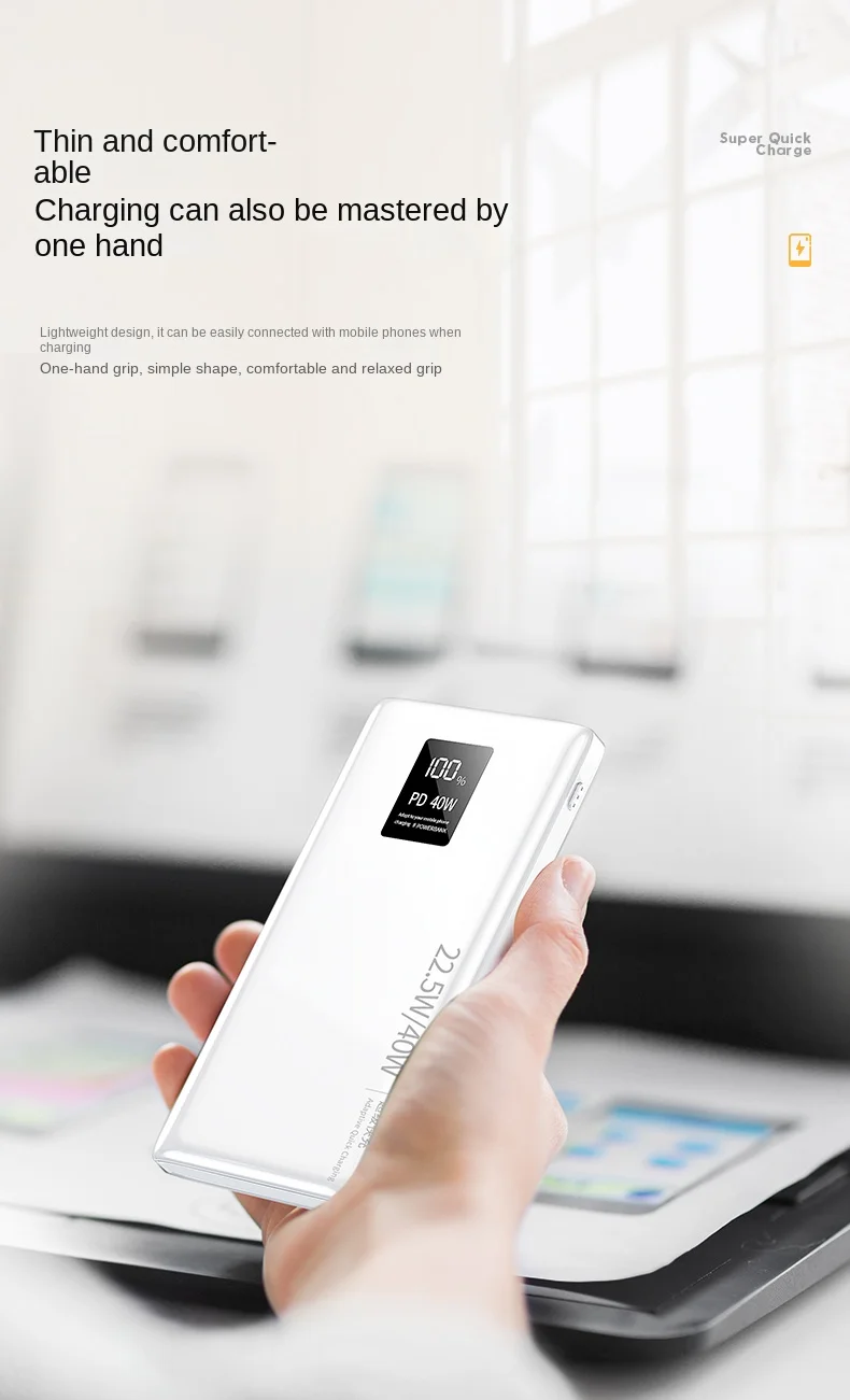 New Model Super Fast Charging 40w Typec Output Power Banks 10000mah Pd 20w Slim Power Bank
