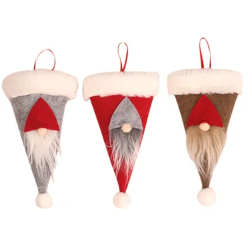 Factory Wholesale Santa Xmas Cutlery Silverware Holders Candy Covers Christmas Decorations Christmas Hat Wine Bottle Mini Hats