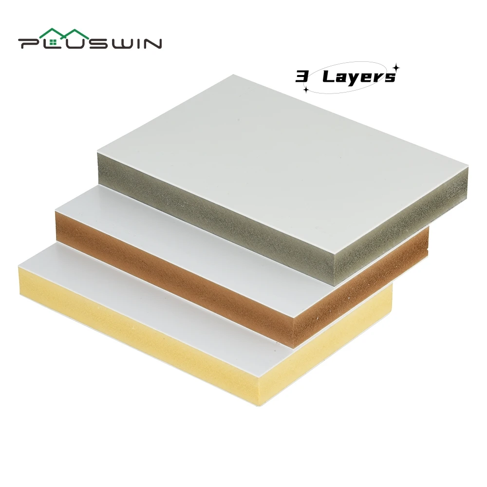 Pluswin Eco-Friendly PVC/WPC Foam Board 3-Layer Co-Extruded Board with Water Resistant Feature for Cutting and Engraving