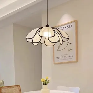 Japanese Style Minimalist Wabi Sabi Silk Pendant Lamp for Restaurant Homestay Living Room Bedroom Decor Available Middle Sizes