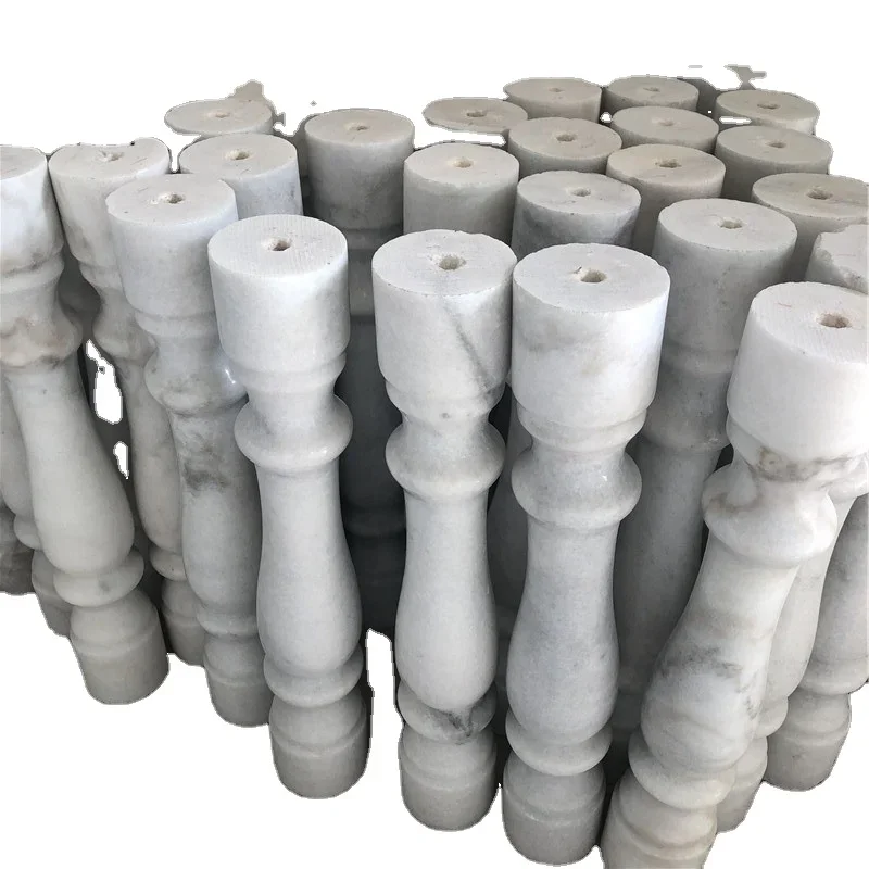 White Marble Railing Balustrade 3D Model Design Interior Outdoor Decorative Stone Balustrade for Hotel