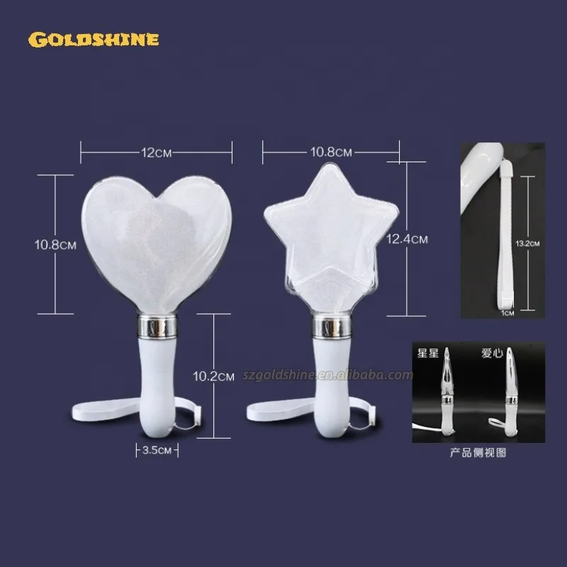 Glowing Led Light Stick Heart Shape Led Flashing Magic Wands Lights Can ...