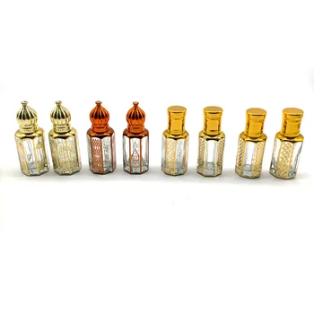 12ML ATTAR BOTTLE WITH ELECTROPLATING BOTTLE WITH ALUMINIUM CAPS