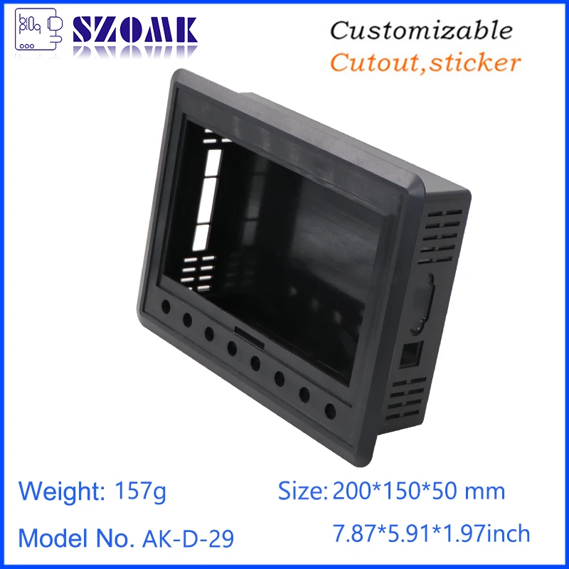 ABS PLC LCD Screen Display  Housing Embedded Digital Display Housing Desktop Plastic Electronic Enclosure 200*150*50mm