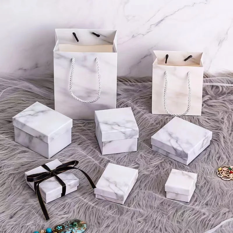 Wholesale Custom Luxury  Jewelry Set Packing Box for Earrings Necklace Ring Packaging With Bag details