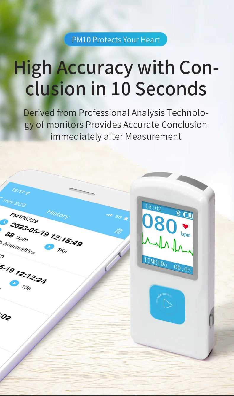 CONTEC PM10 BT Heart Rate ECG Monitor - Reliable & Portable