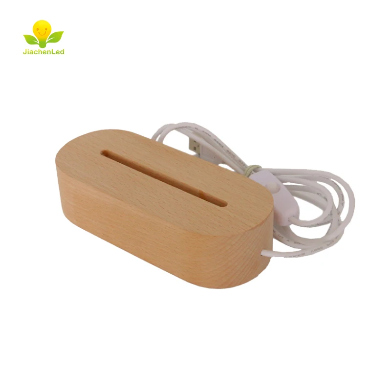 Buy Wholesale China Custom Wholesale Beech Oval 3d Led Lamp Base Usb Night  Light Stand Wooden Led Light Base For Acrylic & 3d Base Night Light at USD  1.8