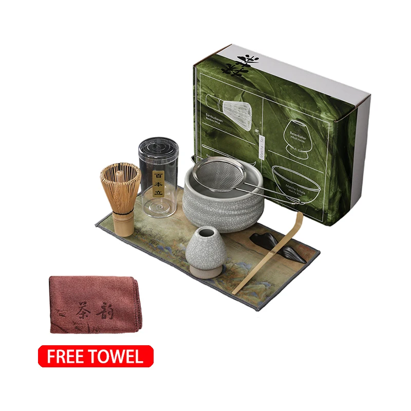Japanese Matcha Tea Set Matcha Bowl Set Bamboo Scoop Chasen Holder Whisk Tea Ceremony Teaware Matcha