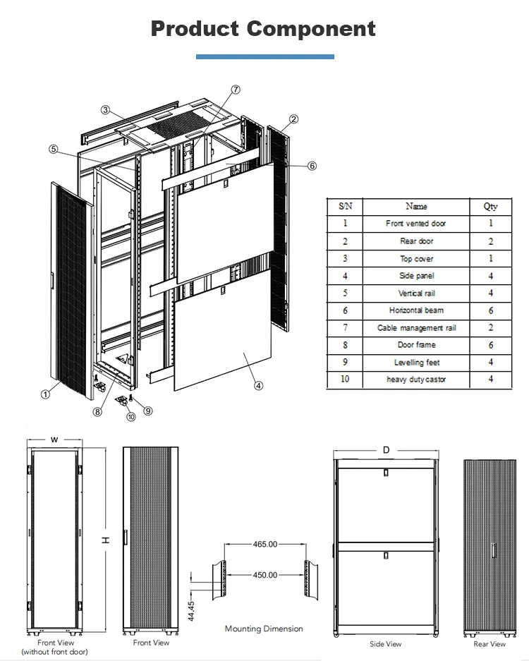 47 Inches Network Rack 42/47u Network Server Rack For Data Center And Wall Mount Ddf Network ...